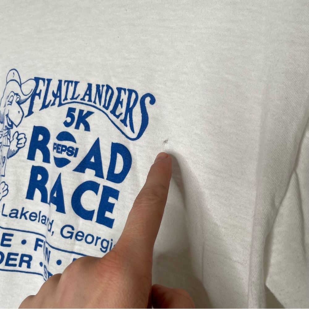 VINTAGE 1989 FLATLANDERS 5k RACE LAKELAND GA SINGLE STITCH T SHIRT - Picture 4 of 7